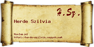 Herde Szilvia névjegykártya